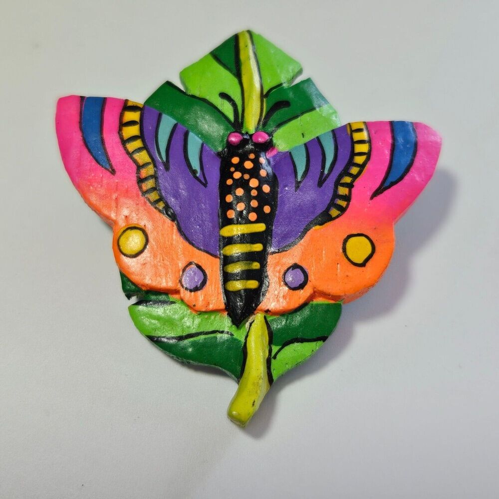 Handpainted colorful butterfly brooch